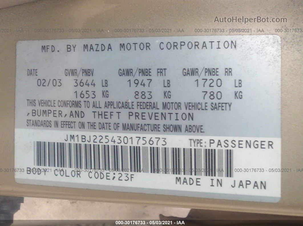 Price & History 2003 Mazda Protege Dx/lx/es 2.0l Dohc Mpfi 16