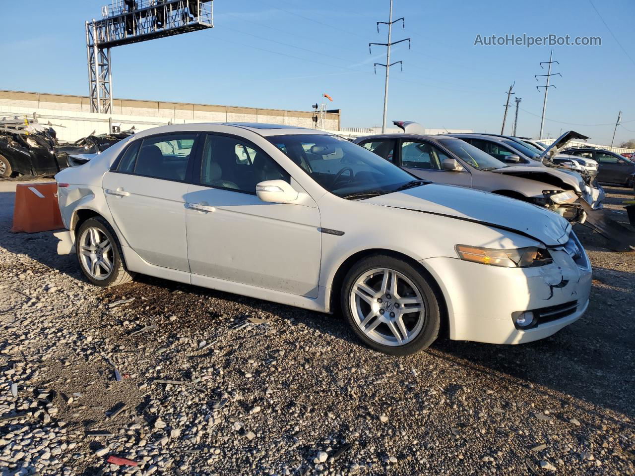 2008 Acura Tl  White vin: 19UUA66208A055193