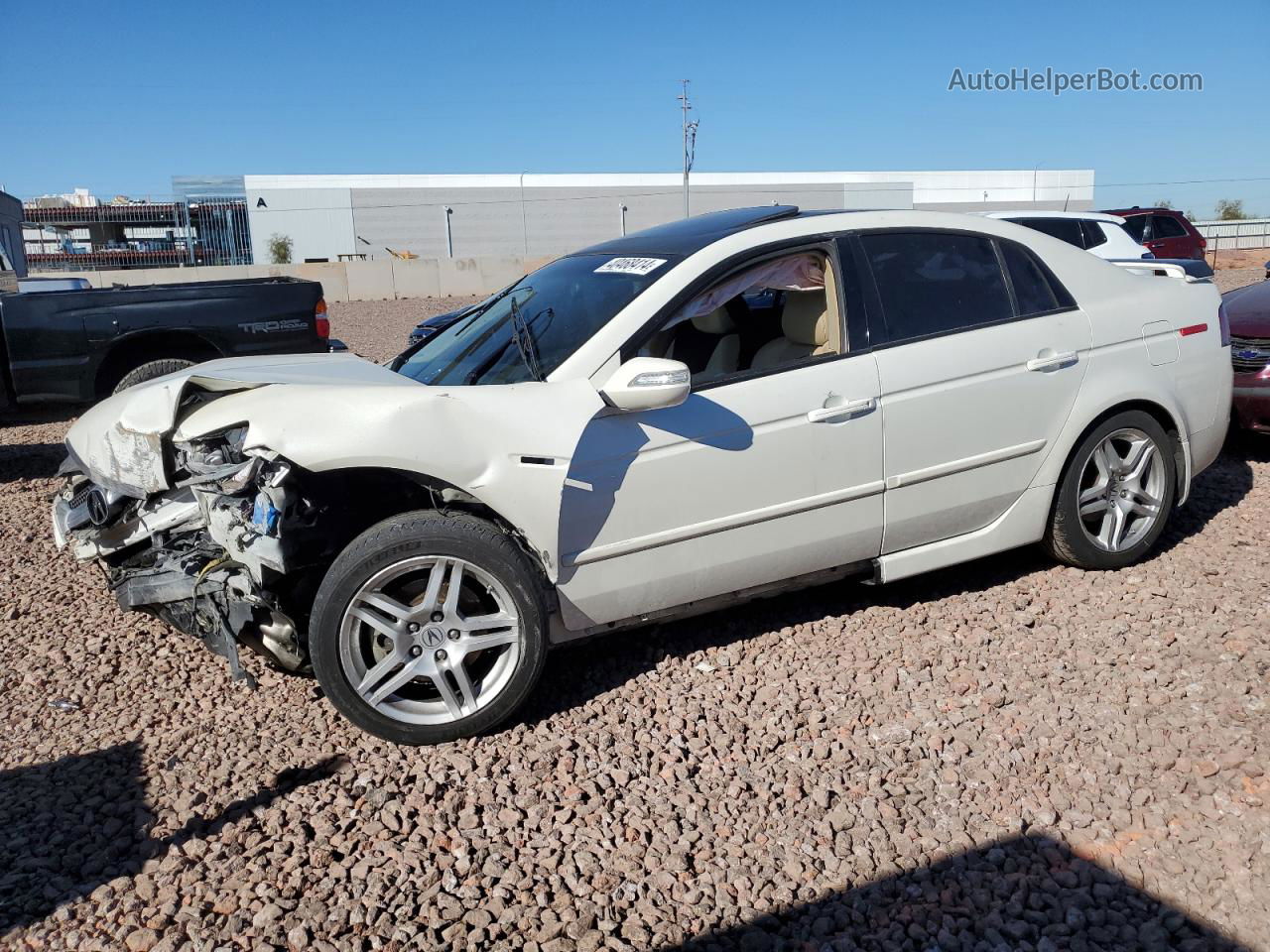 2008 Acura Tl  White vin: 19UUA66228A010384