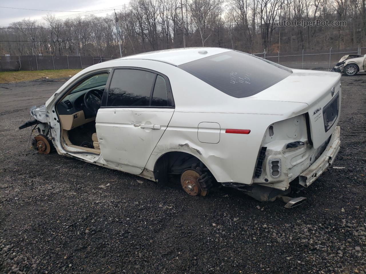 2005 Acura Tl  White vin: 19UUA66235A070234