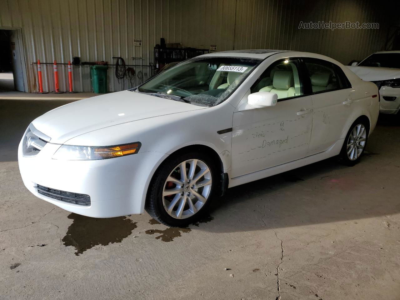 2005 Acura Tl  White vin: 19UUA66235A800434