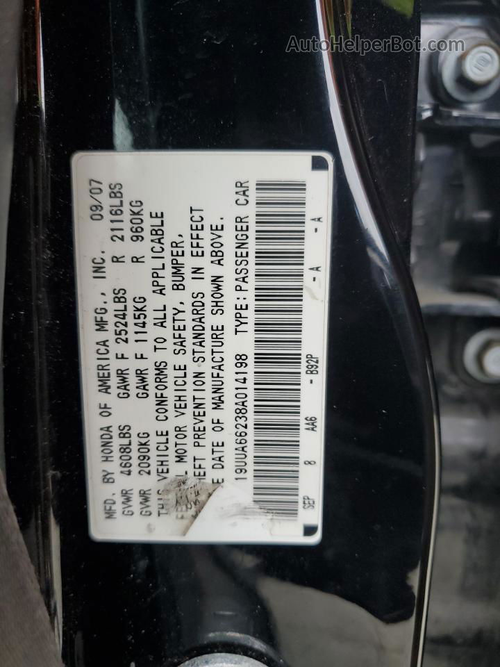 2008 Acura Tl  Black vin: 19UUA66238A014198