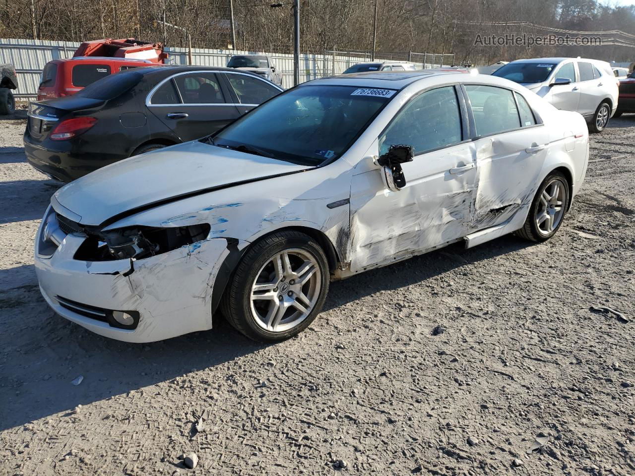 2008 Acura Tl  White vin: 19UUA66238A050229