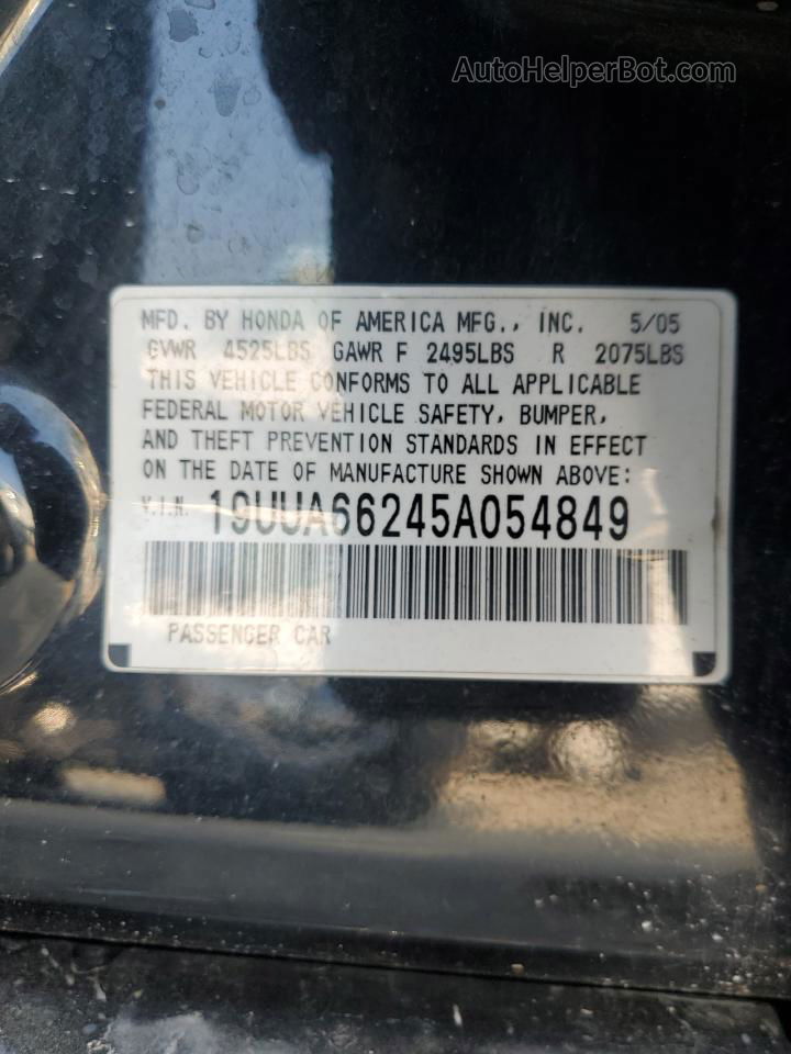 2005 Acura Tl  Черный vin: 19UUA66245A054849