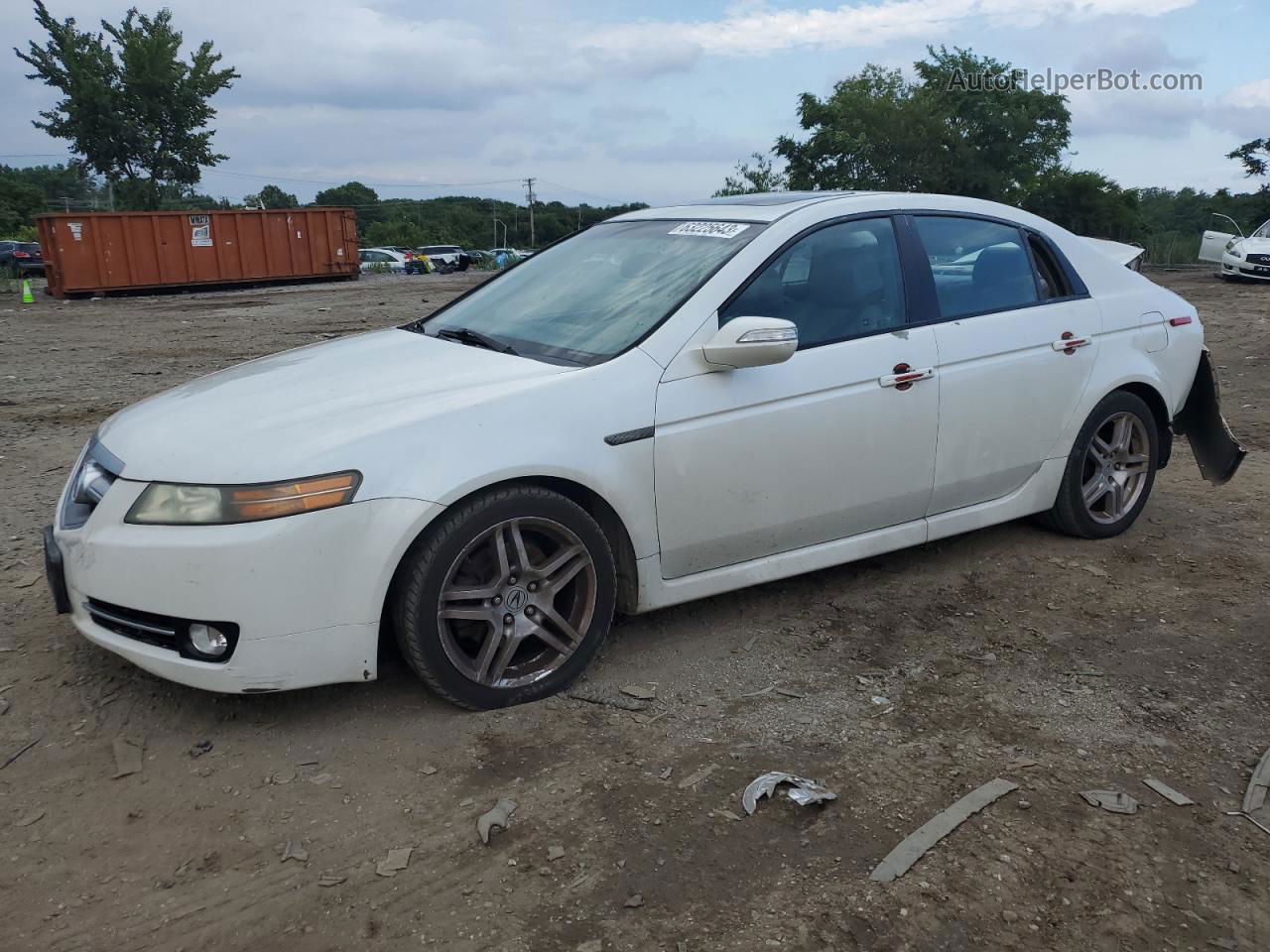 2008 Acura Tl  White vin: 19UUA66248A013609