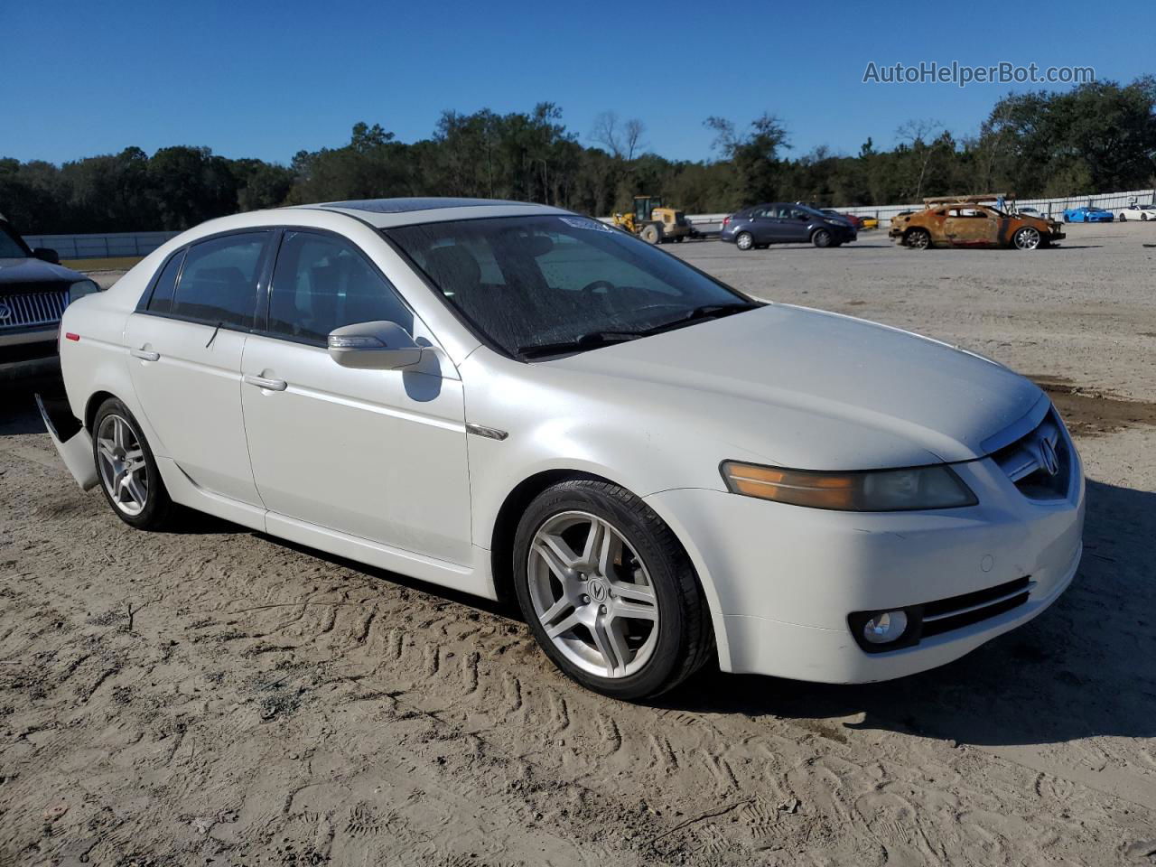 2008 Acura Tl  White vin: 19UUA66248A019197