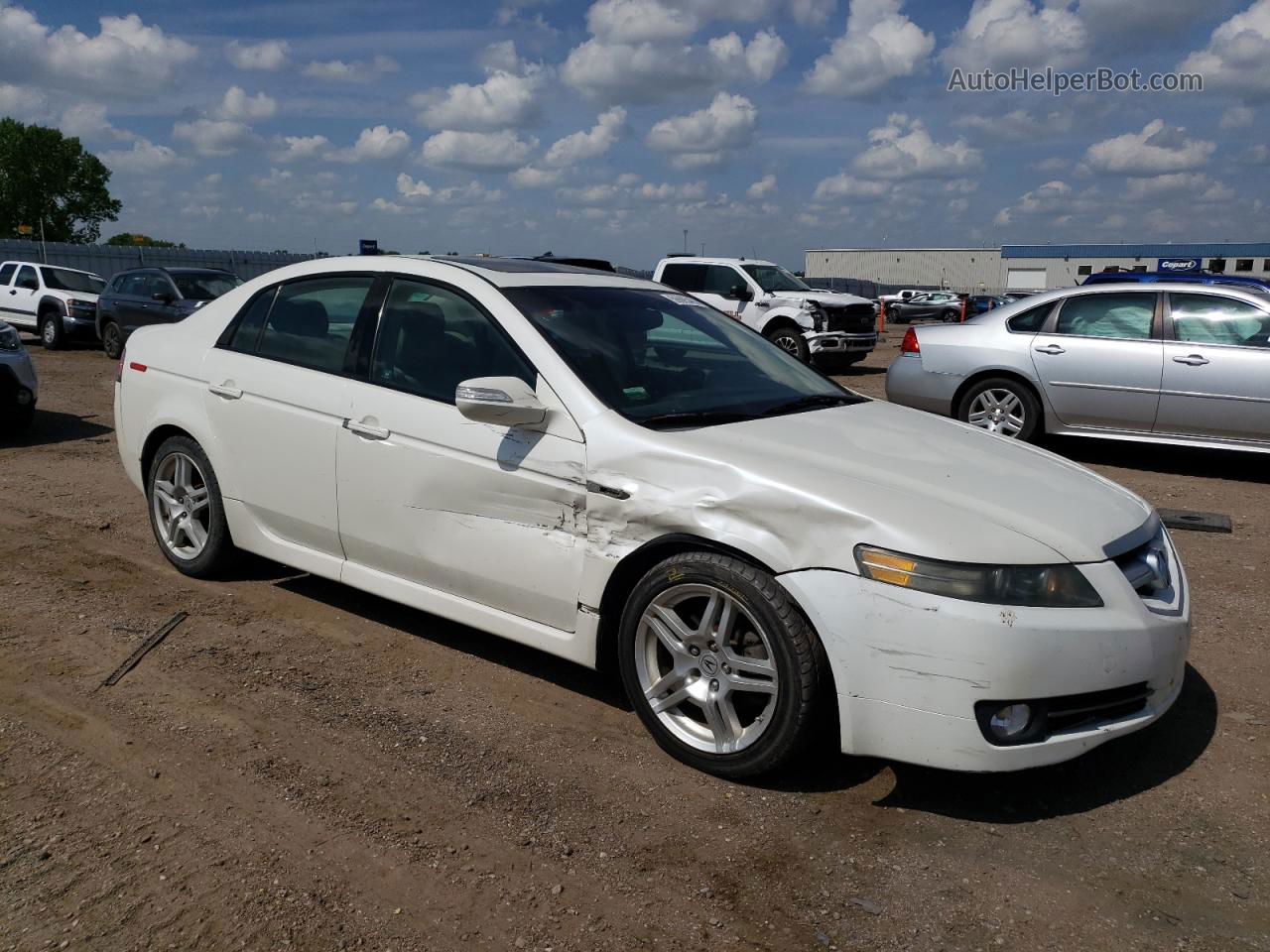 2008 Acura Tl  White vin: 19UUA66258A002280