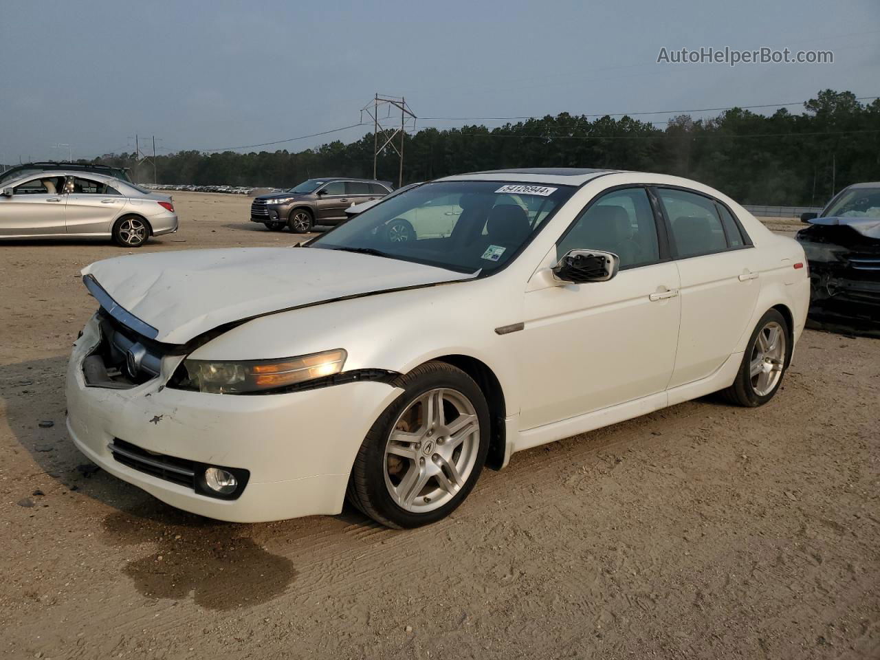 2008 Acura Tl  White vin: 19UUA66258A043735