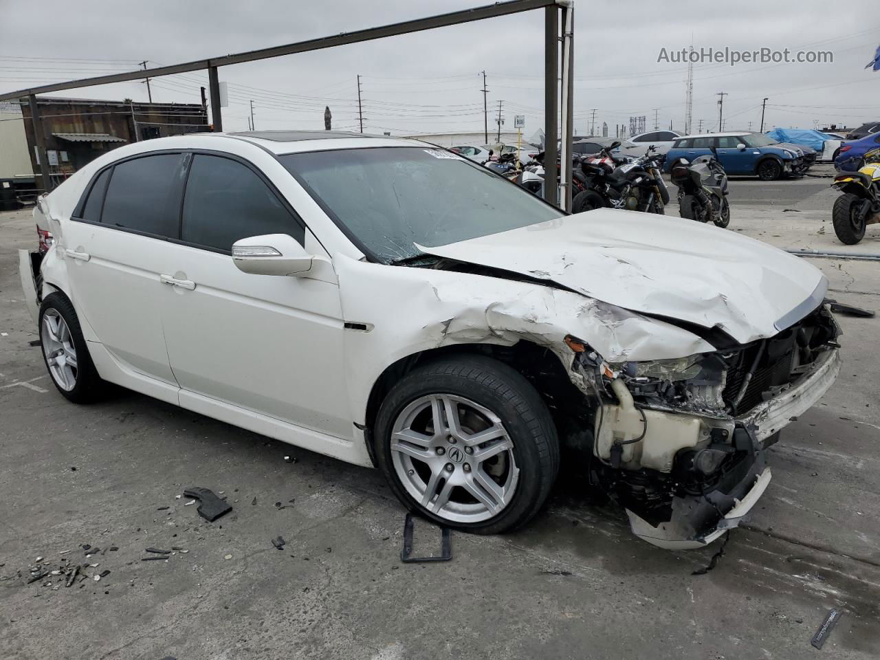 2008 Acura Tl  White vin: 19UUA66258A055660