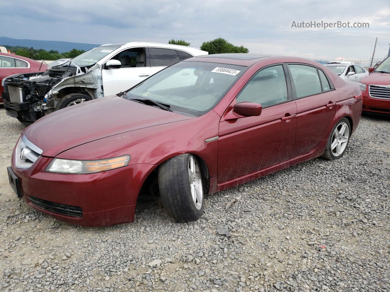 2005 Acura Tl  Red vin: 19UUA66265A035879