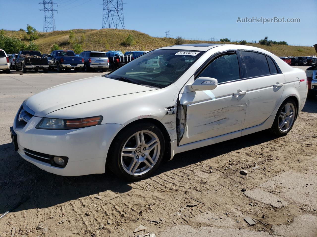 2008 Acura Tl  White vin: 19UUA66268A055232