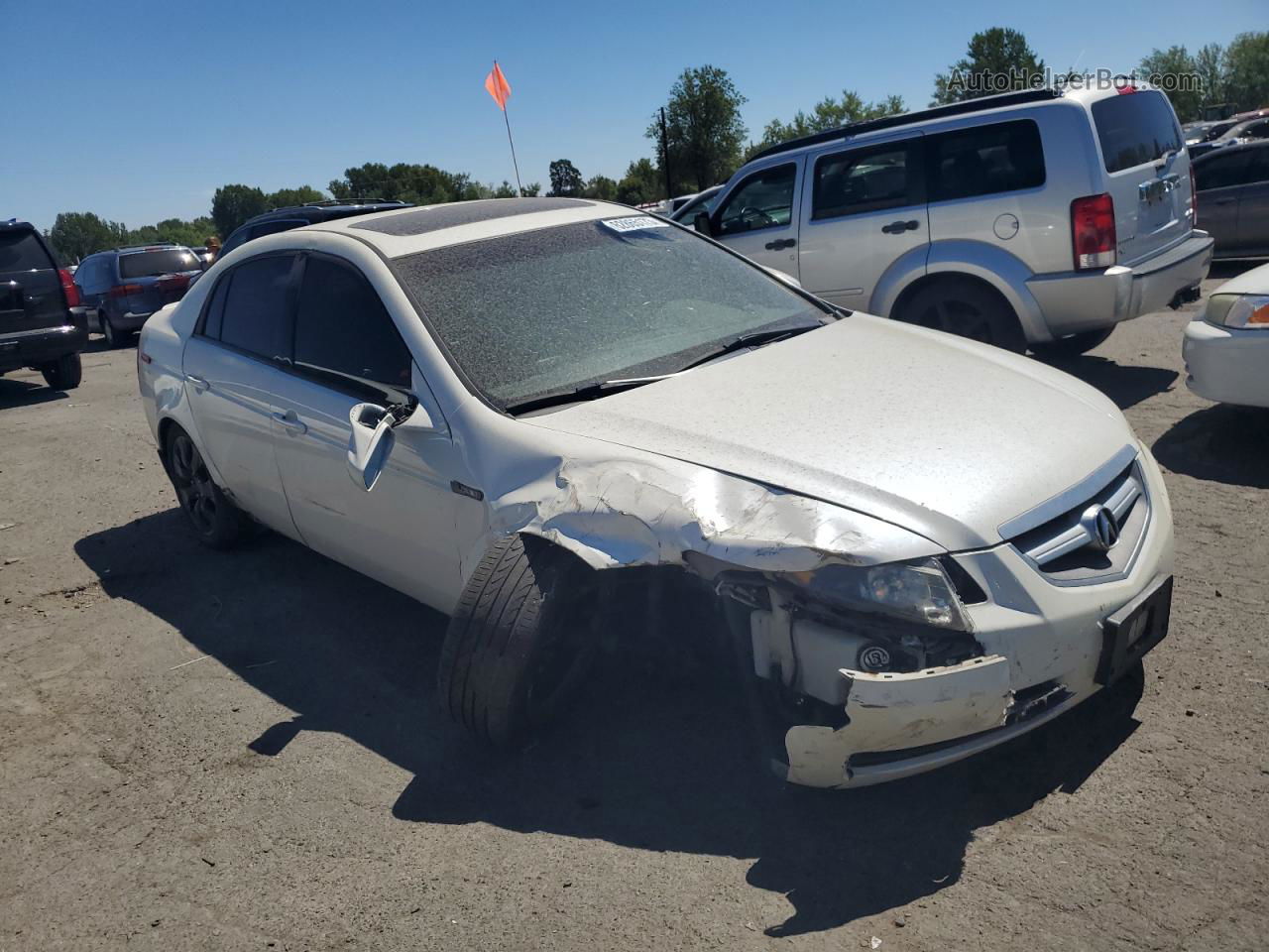 2005 Acura Tl  White vin: 19UUA66285A063098