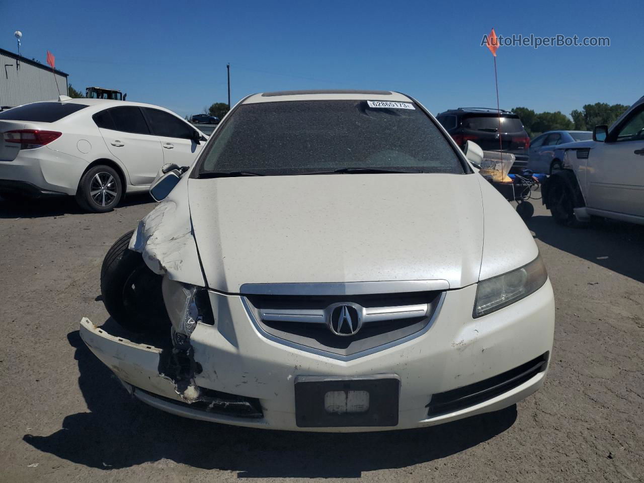 2005 Acura Tl  White vin: 19UUA66285A063098