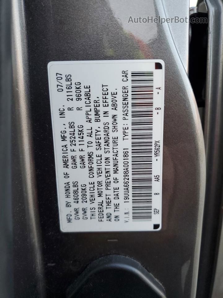 2008 Acura Tl  Угольный vin: 19UUA66298A001861