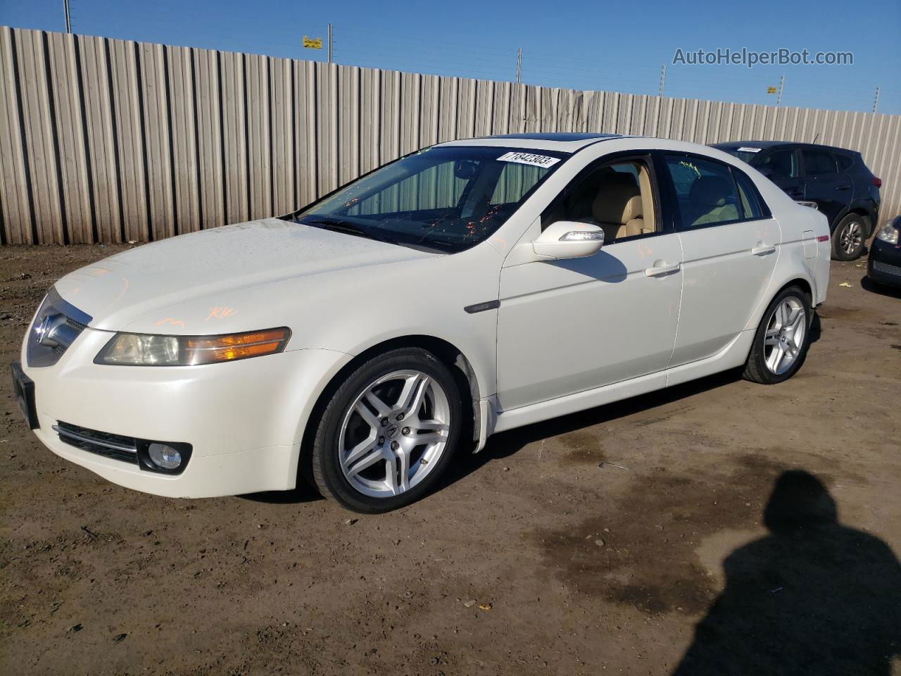 2008 Acura Tl  White vin: 19UUA662X8A028440