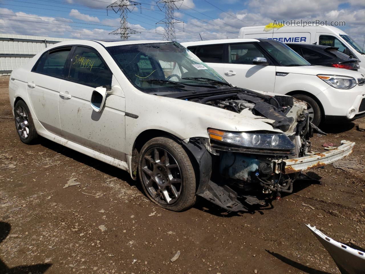 2008 Acura Tl Type S White vin: 19UUA76558A024716