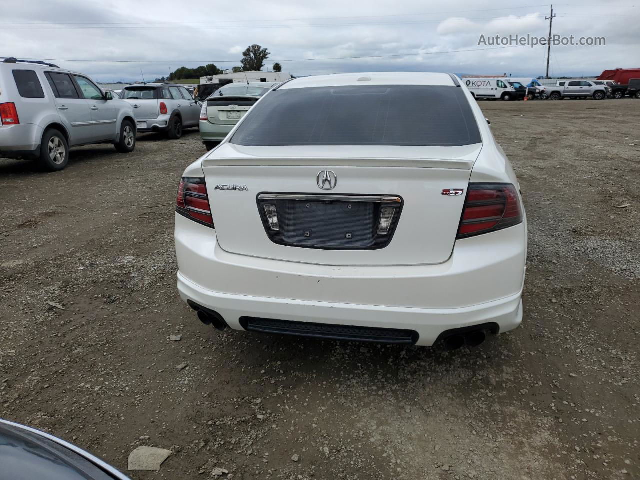 2008 Acura Tl Type S White vin: 19UUA76568A015930