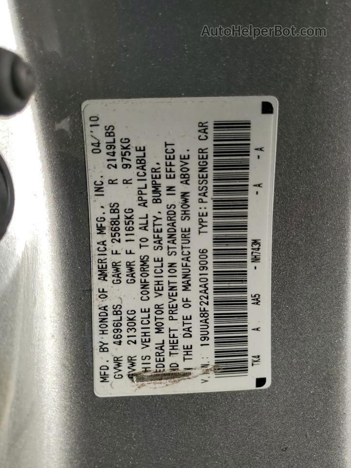 2010 Acura Tl  Серебряный vin: 19UUA8F22AA019006