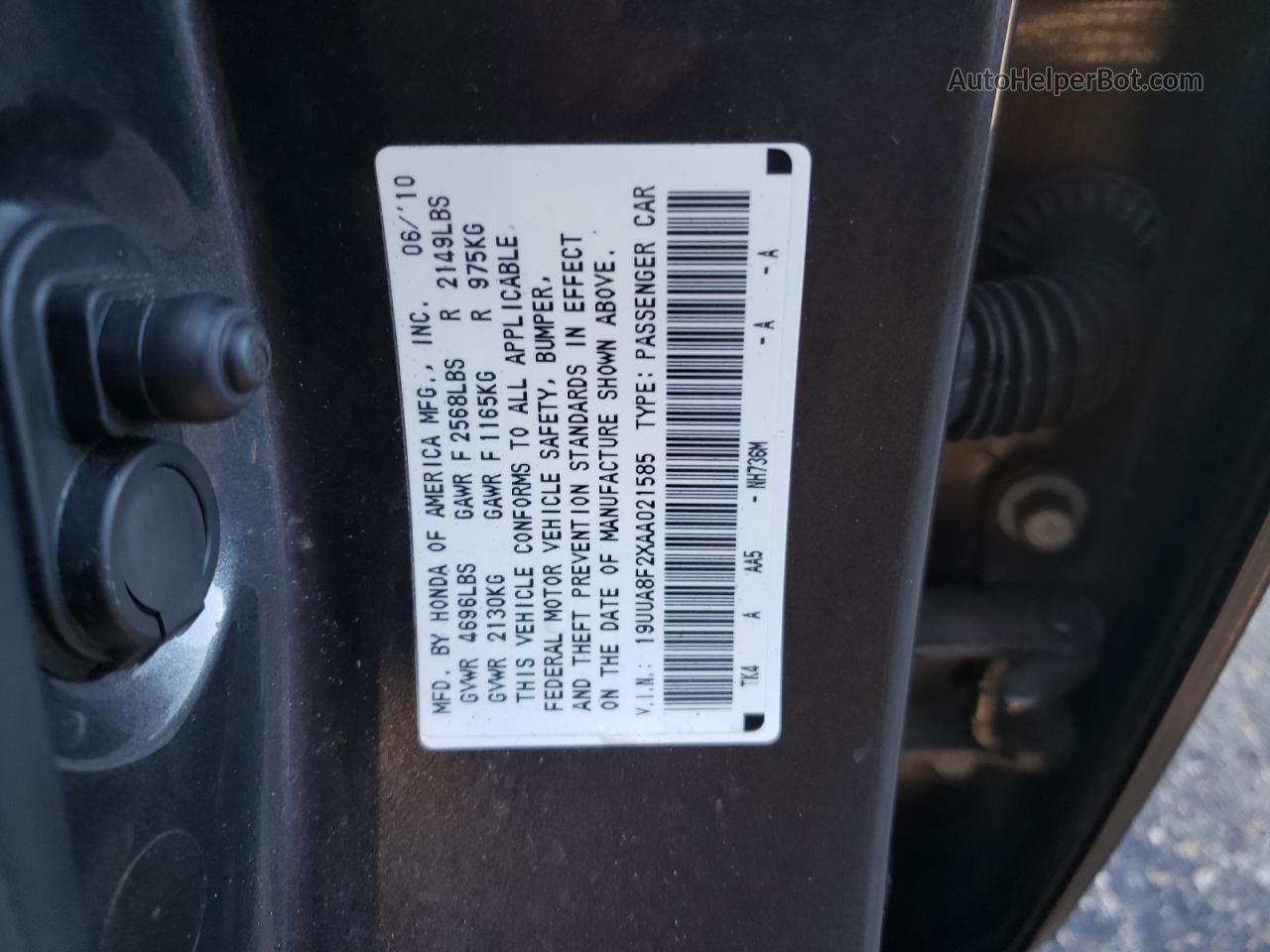 2010 Acura Tl  Gray vin: 19UUA8F2XAA021585