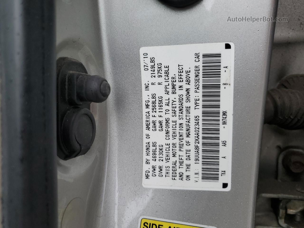 2010 Acura Tl  Серебряный vin: 19UUA8F2XAA023465