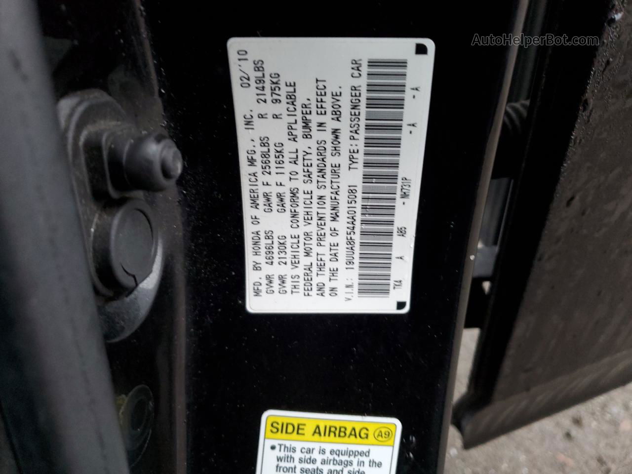 2010 Acura Tl  Black vin: 19UUA8F54AA015081