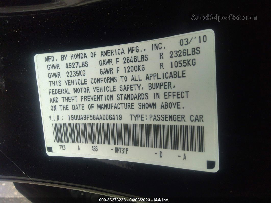 2010 Acura Tl Tech Black vin: 19UUA9F56AA006419