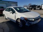 2012 Honda Civic Lx White vin: 19XFB2E50CE034665