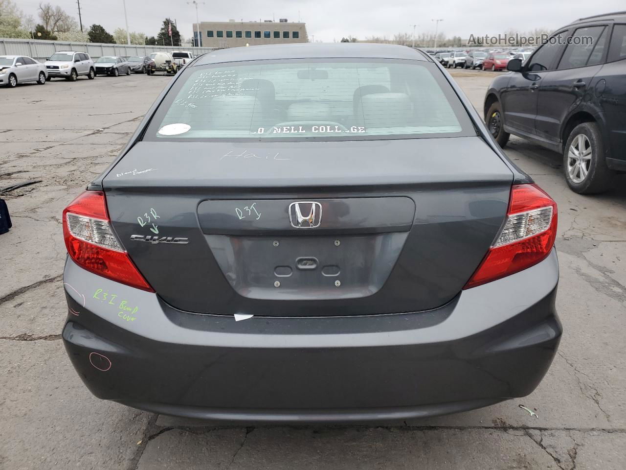 2012 Honda Civic Lx Серый vin: 19XFB2E51CE053435