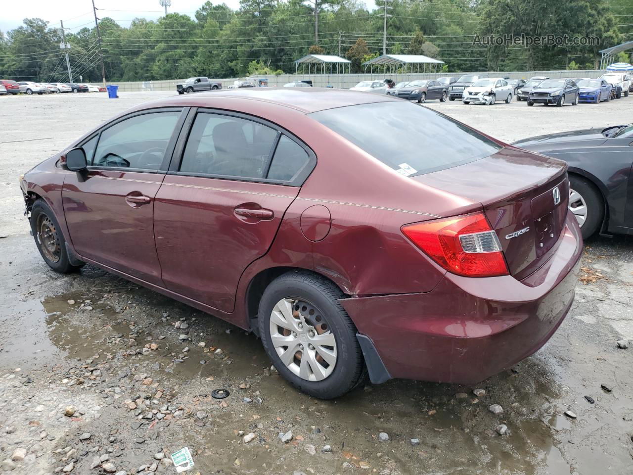 2012 Honda Civic Lx Burgundy vin: 19XFB2E54CE002480