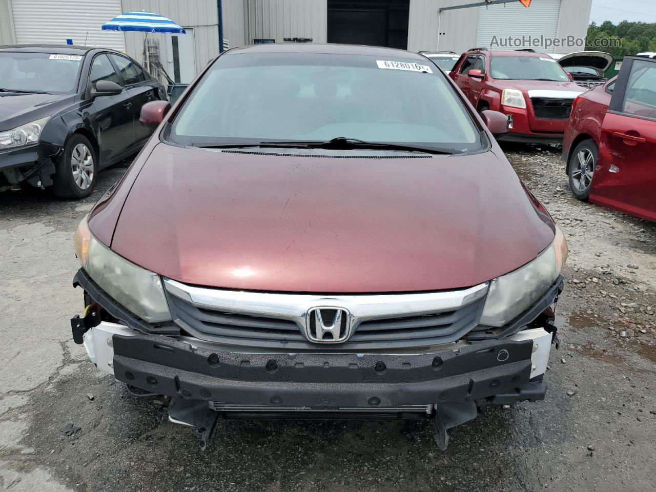 2012 Honda Civic Lx Burgundy vin: 19XFB2E54CE002480