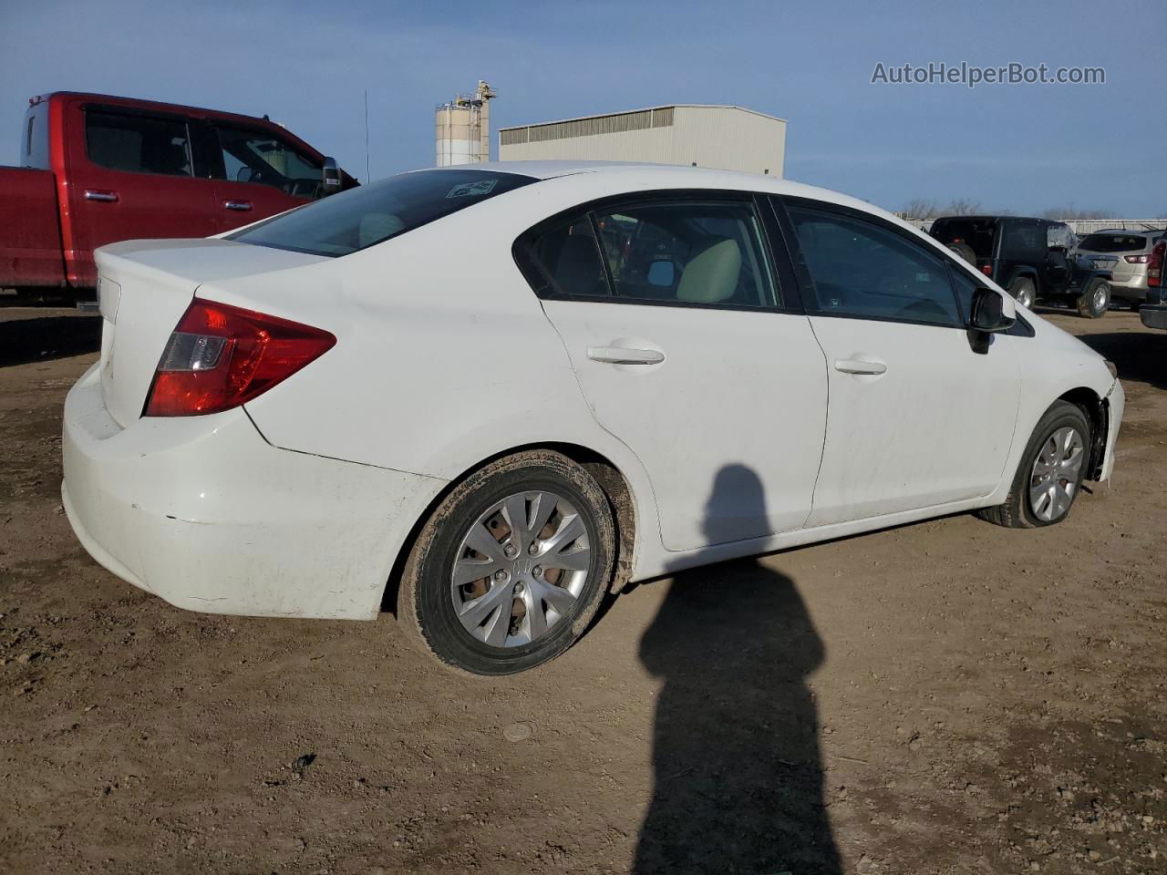 2012 Honda Civic Lx White vin: 19XFB2F50CE060908