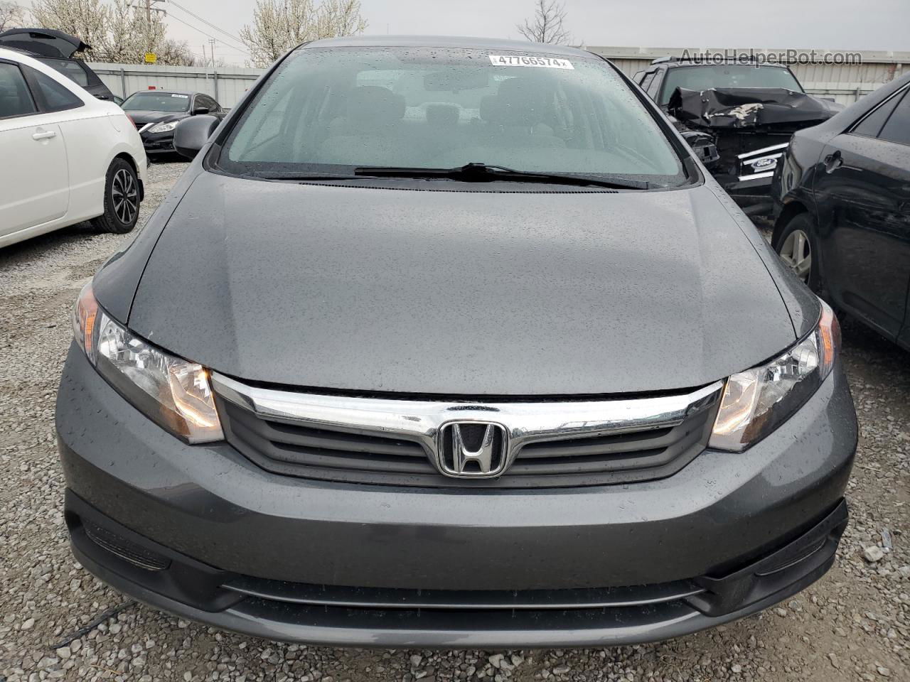 2012 Honda Civic Lx Gray vin: 19XFB2F50CE085985