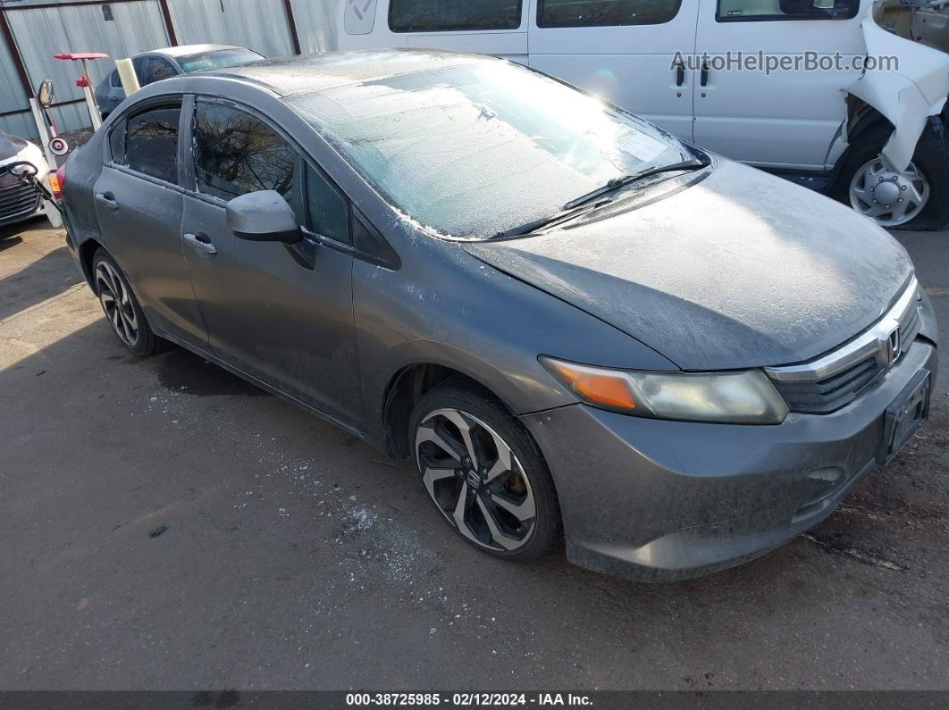 2012 Honda Civic Lx Gray vin: 19XFB2F50CE370315