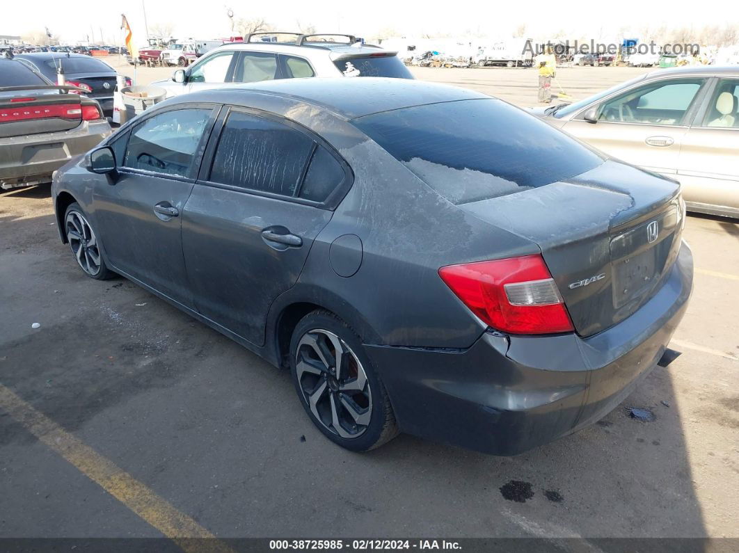 2012 Honda Civic Lx Gray vin: 19XFB2F50CE370315