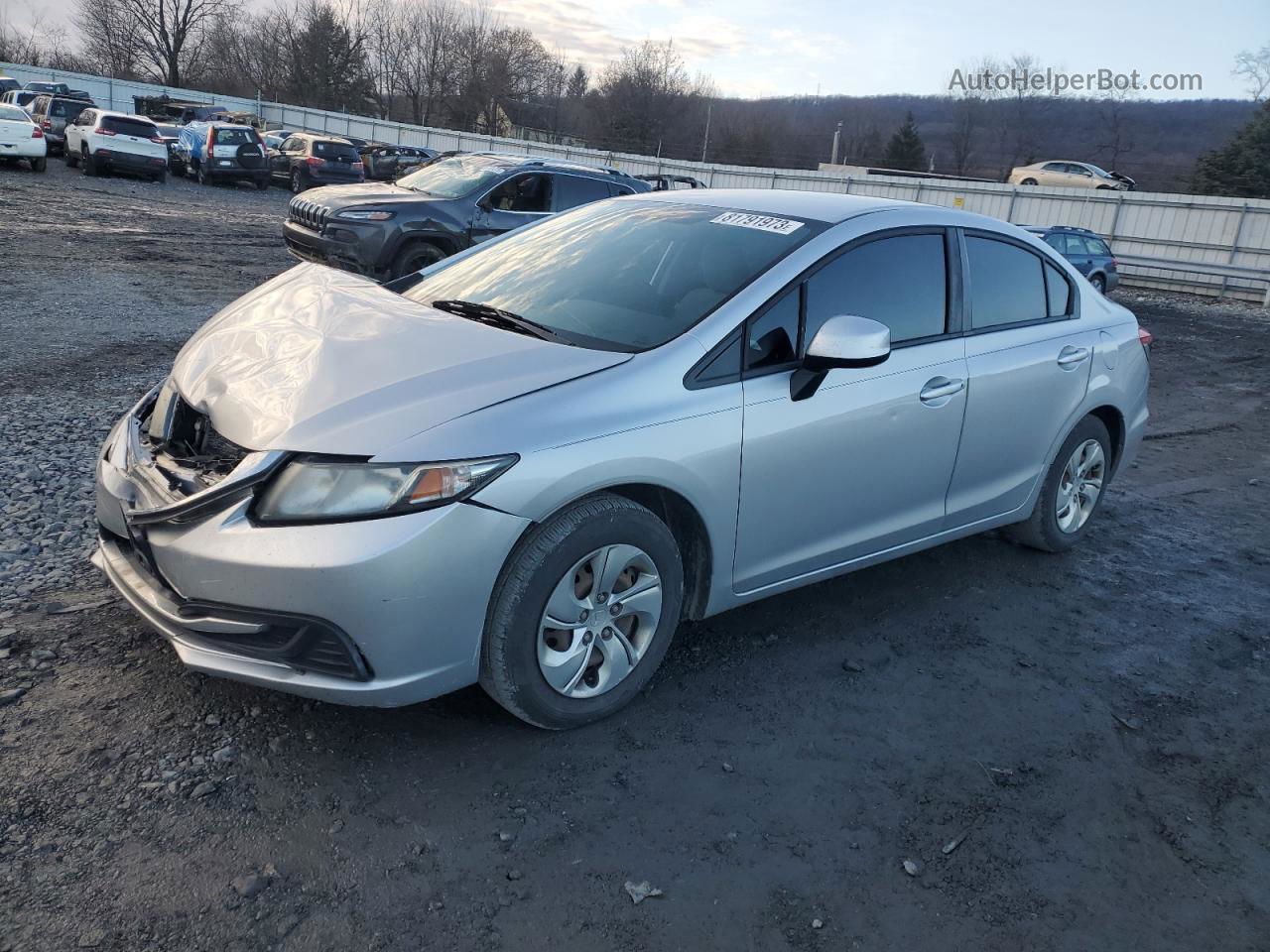 2013 Honda Civic Lx Silver vin: 19XFB2F50DE009698