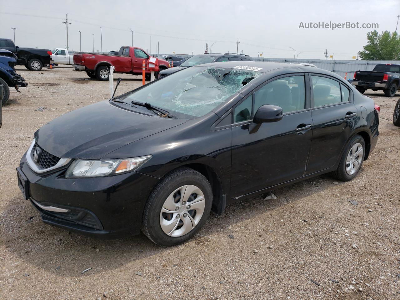 2013 Honda Civic Lx Black vin: 19XFB2F50DE072896