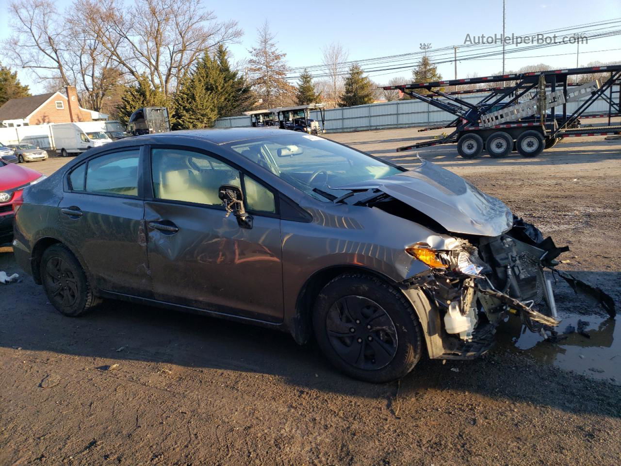 2013 Honda Civic Lx Gray vin: 19XFB2F50DE202367