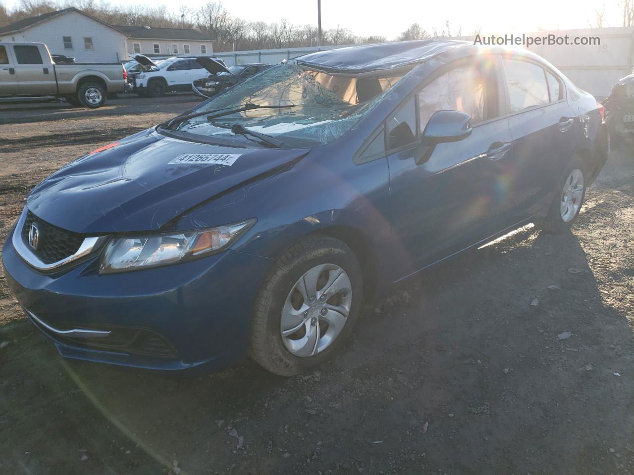 2013 Honda Civic Lx Blue vin: 19XFB2F50DE230170