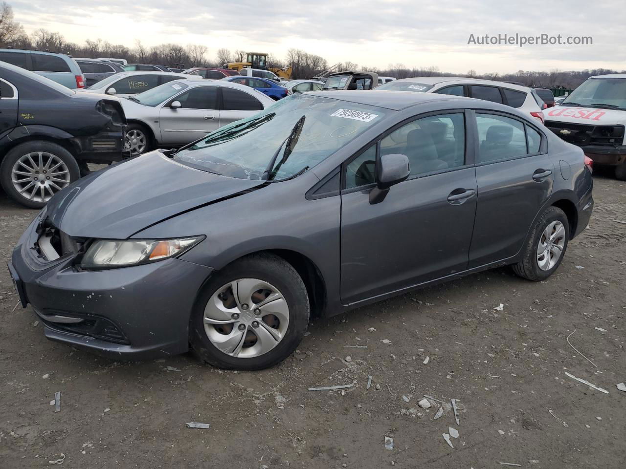 2013 Honda Civic Lx Gray vin: 19XFB2F50DE272676