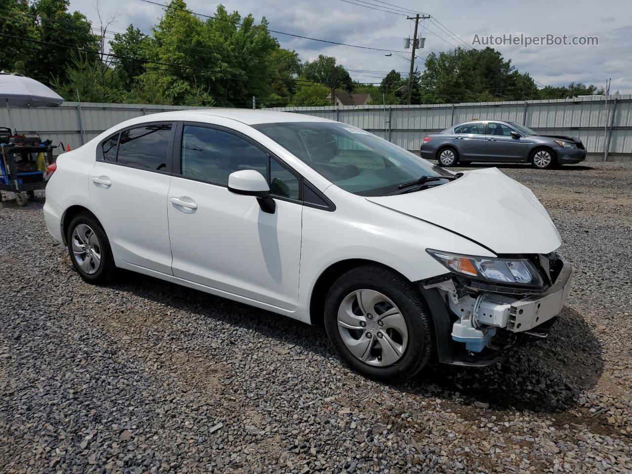 2013 Honda Civic Lx White vin: 19XFB2F50DE274251