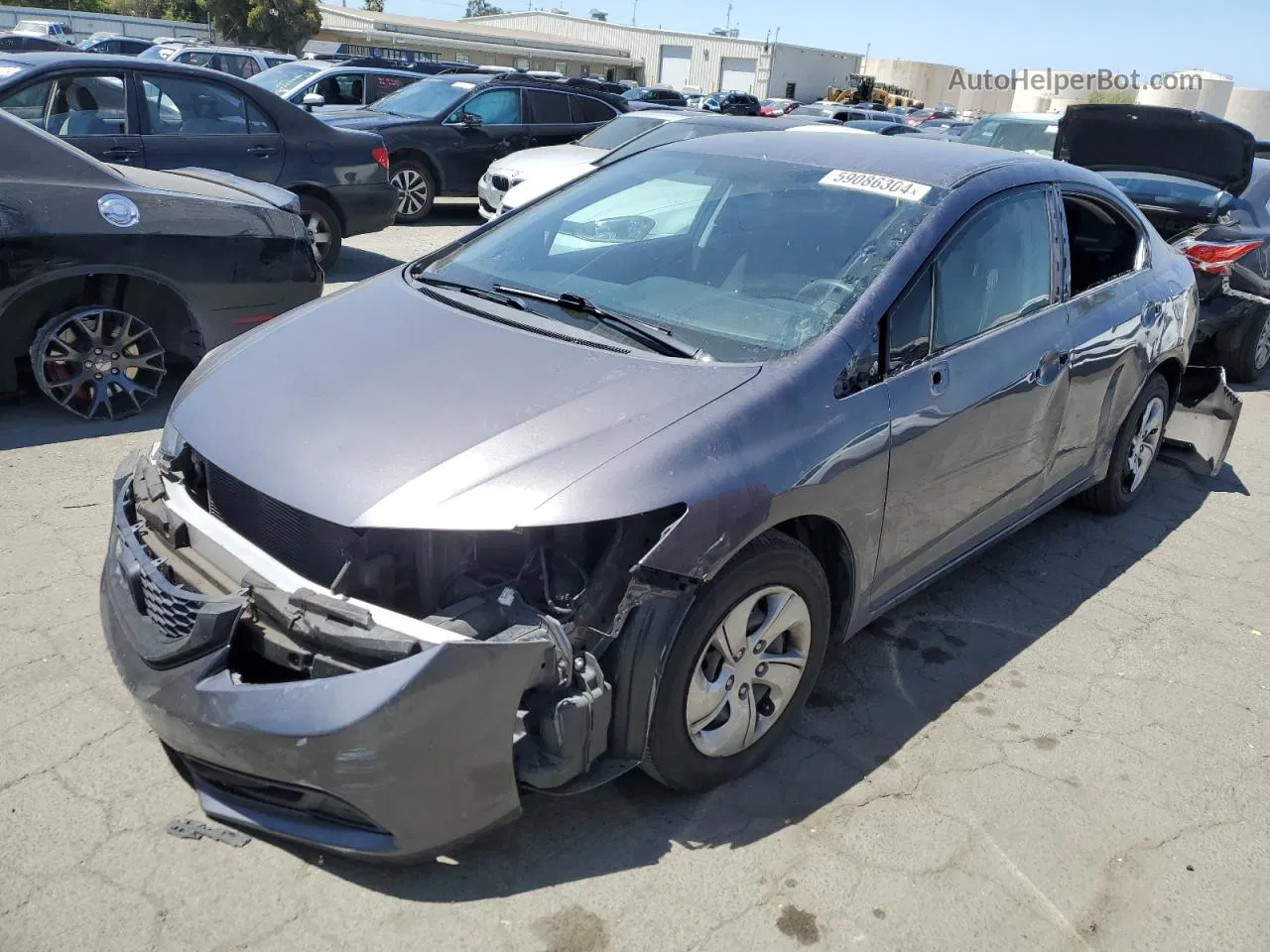 2014 Honda Civic Lx Gray vin: 19XFB2F50EE240828