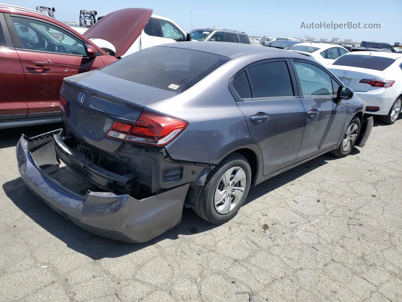 2014 Honda Civic Lx Gray vin: 19XFB2F50EE240828