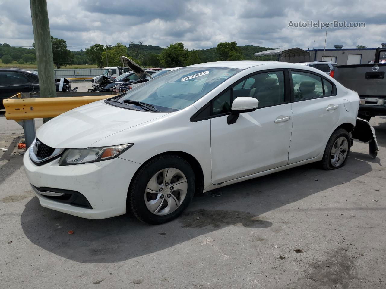 2015 Honda Civic Lx White vin: 19XFB2F50FE060167