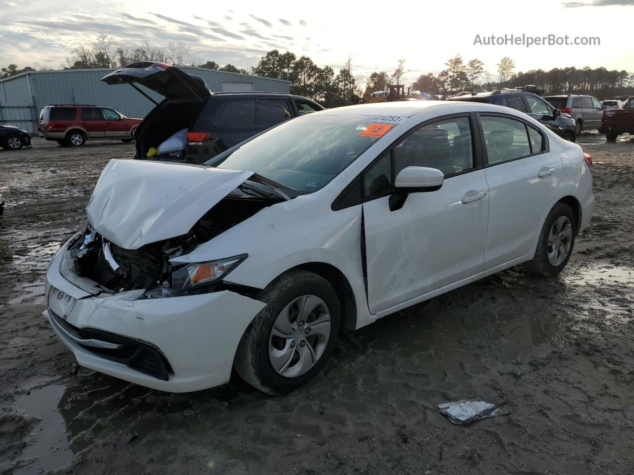 2015 Honda Civic Lx White vin: 19XFB2F50FE285415