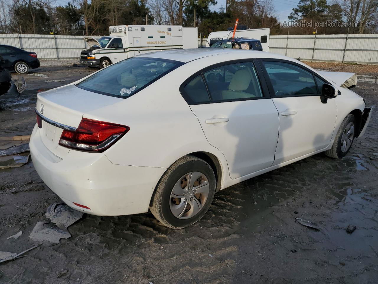 2015 Honda Civic Lx White vin: 19XFB2F50FE285415