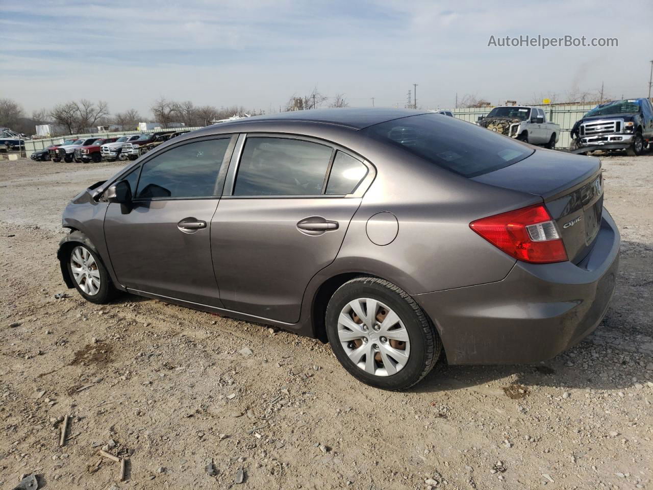 2012 Honda Civic Lx Gray vin: 19XFB2F51CE041882