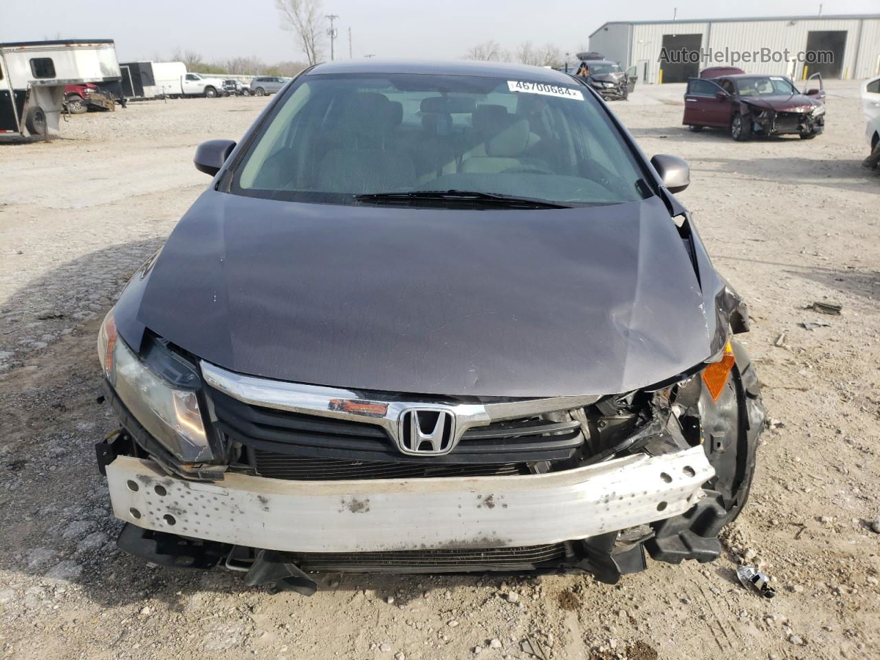 2012 Honda Civic Lx Gray vin: 19XFB2F51CE041882