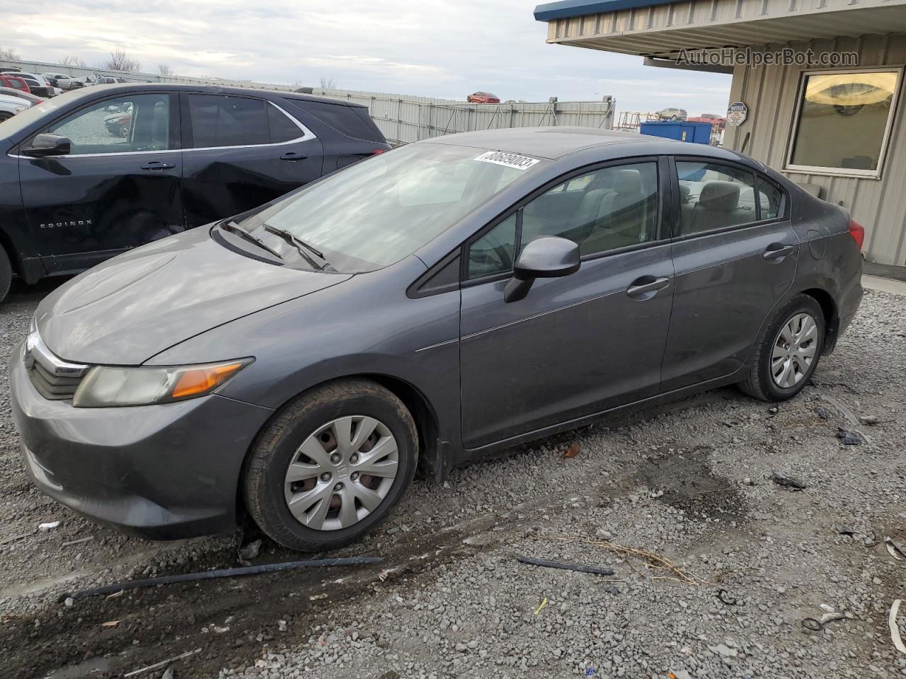 2012 Honda Civic Lx Gray vin: 19XFB2F51CE051019