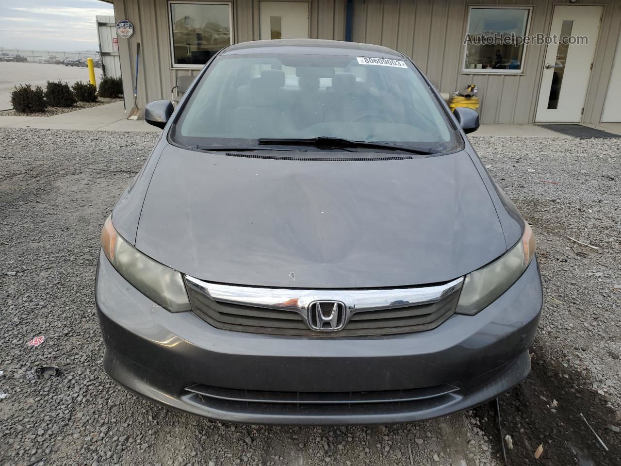 2012 Honda Civic Lx Gray vin: 19XFB2F51CE051019