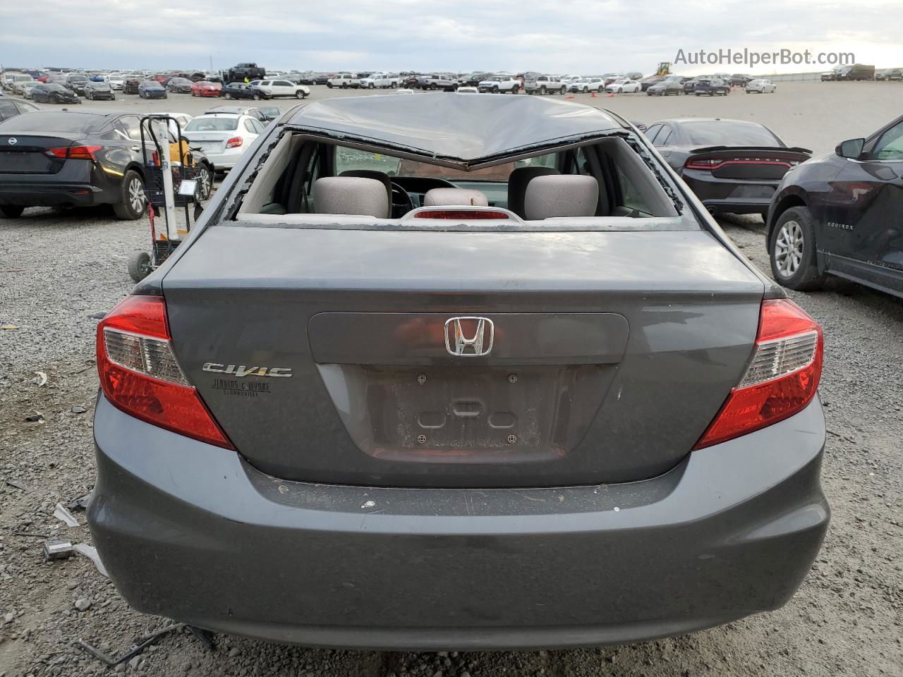 2012 Honda Civic Lx Gray vin: 19XFB2F51CE051019